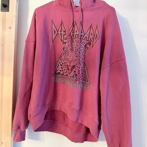Def Leppard 'Too Late For Love' Pink Graphic Hoodie